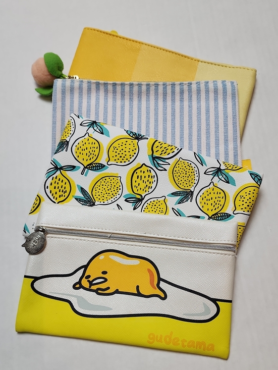 ipsy Handbags - ipsy Makeup Bag Bundle Lot - Yellow White Blue